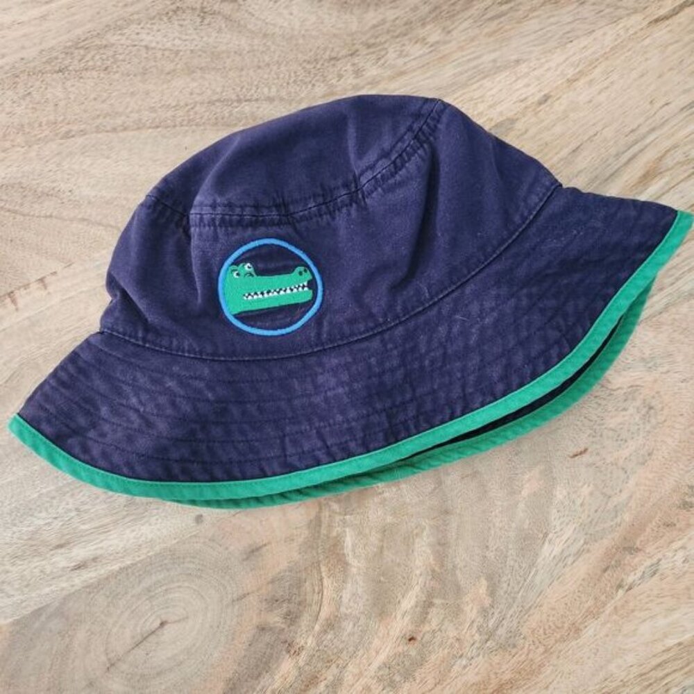 Gymboree Boys 2t 3t blue alligator crocodile summer sun hat toddler baby